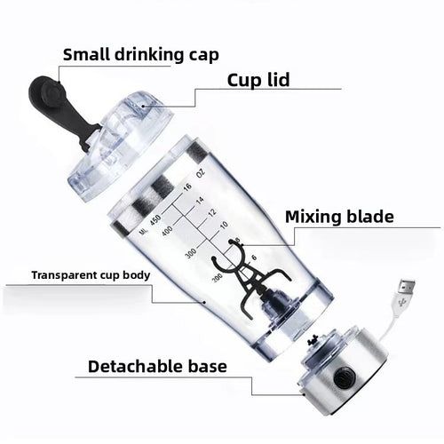 Electric Protein Shaker Cup USB Rechargeable Mixing Bottle